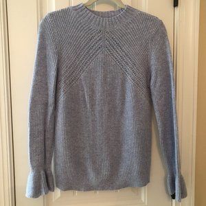 NEARLY NEW LOFT POINTELLE LONG SLEEVE SWEATER; SIZE S